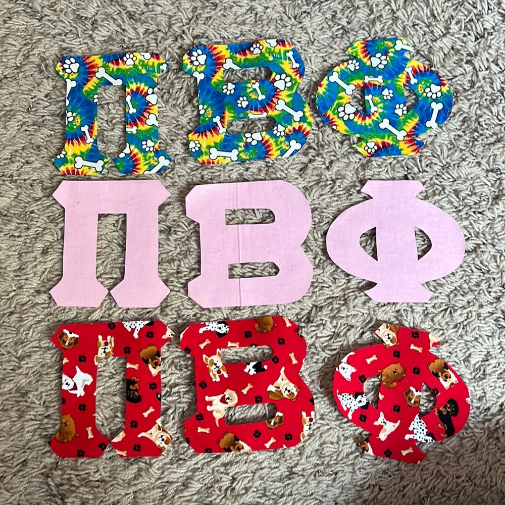 Pi Beta Phi Fabric Letters